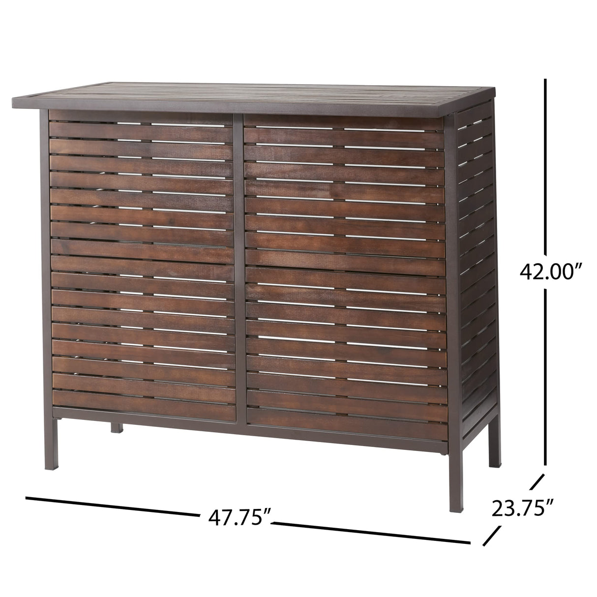 Christopher Knight Home Milos Acacia Bar Table, Dark Brown / Rustic Metal Christopher Knight Home