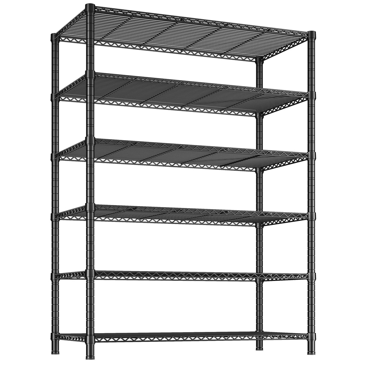 REIBII 6 Tier Wire Shelving,1800LBS Storage Shelves Metal Shelves for Storage Rack,75''H Adjustable Garage Shelving Heavy Duty Shelving Units Pantry Shelf Kitchen,75''HX35.5''WX18''D REIBII