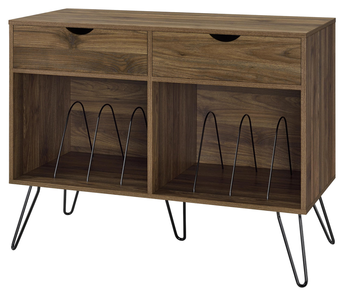 Novogratz Concord Turntable Stand, Double, Walnut Novogratz