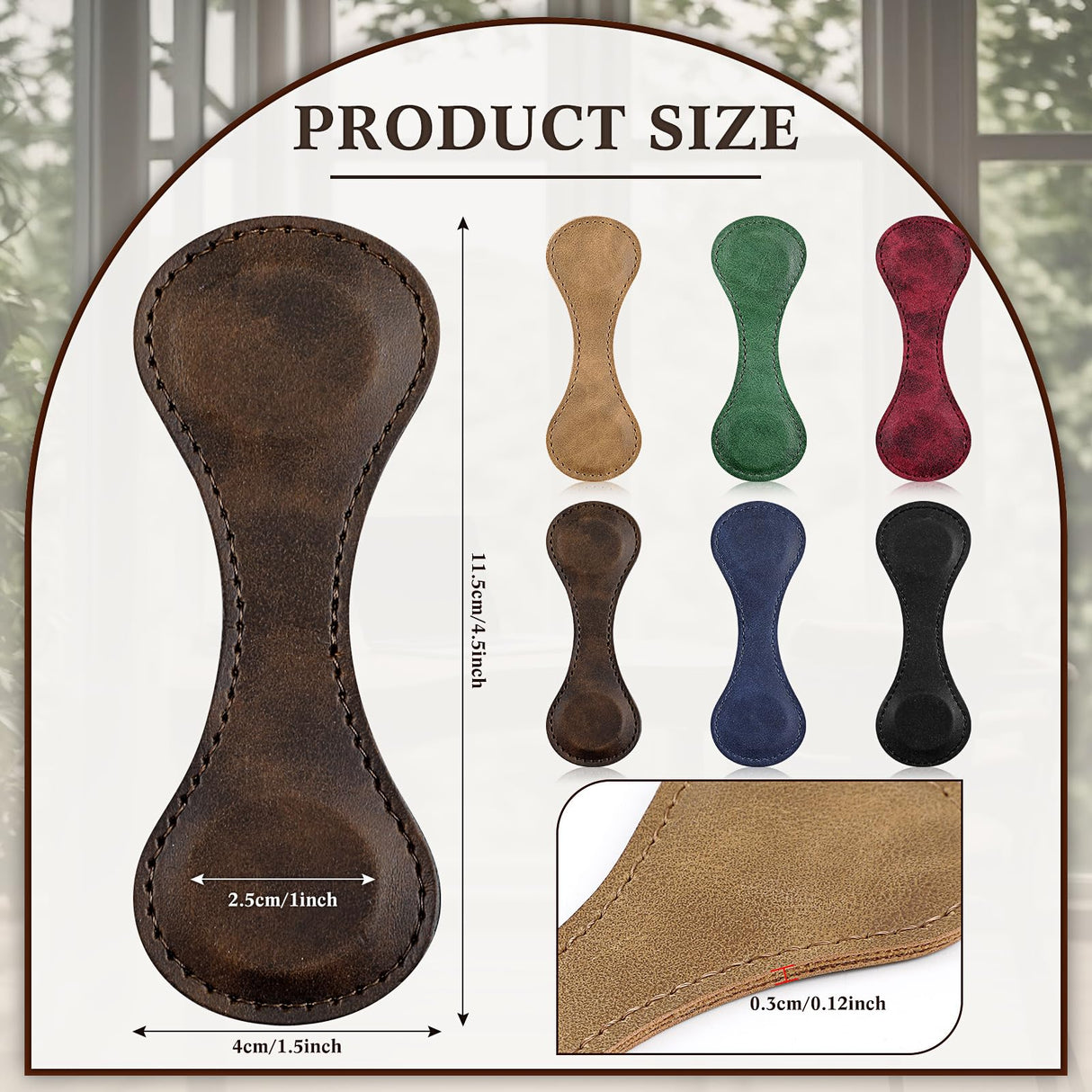 Sayglossy 6 Pcs Leather Magnetic Bookmarks 4.5"x1.5"Graduation Gifts Bookmarks Teacher Appreciation Gifts Retro Magnetic Markers Book Reading Gift for Booklovers Readers Writers Poets(Multicolor) Sayglossy