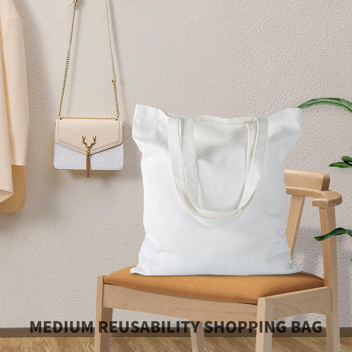 WHEATHUSK 40 Pieces Sublimation Canvas Tote Bags Bulk Blank Tote Bags Screen Printing Reusable Polyester Grocery Bags for Sublimation Heat Transfer Vinyl DIY Crafting White, 14x16 Inch WHEATHUSK