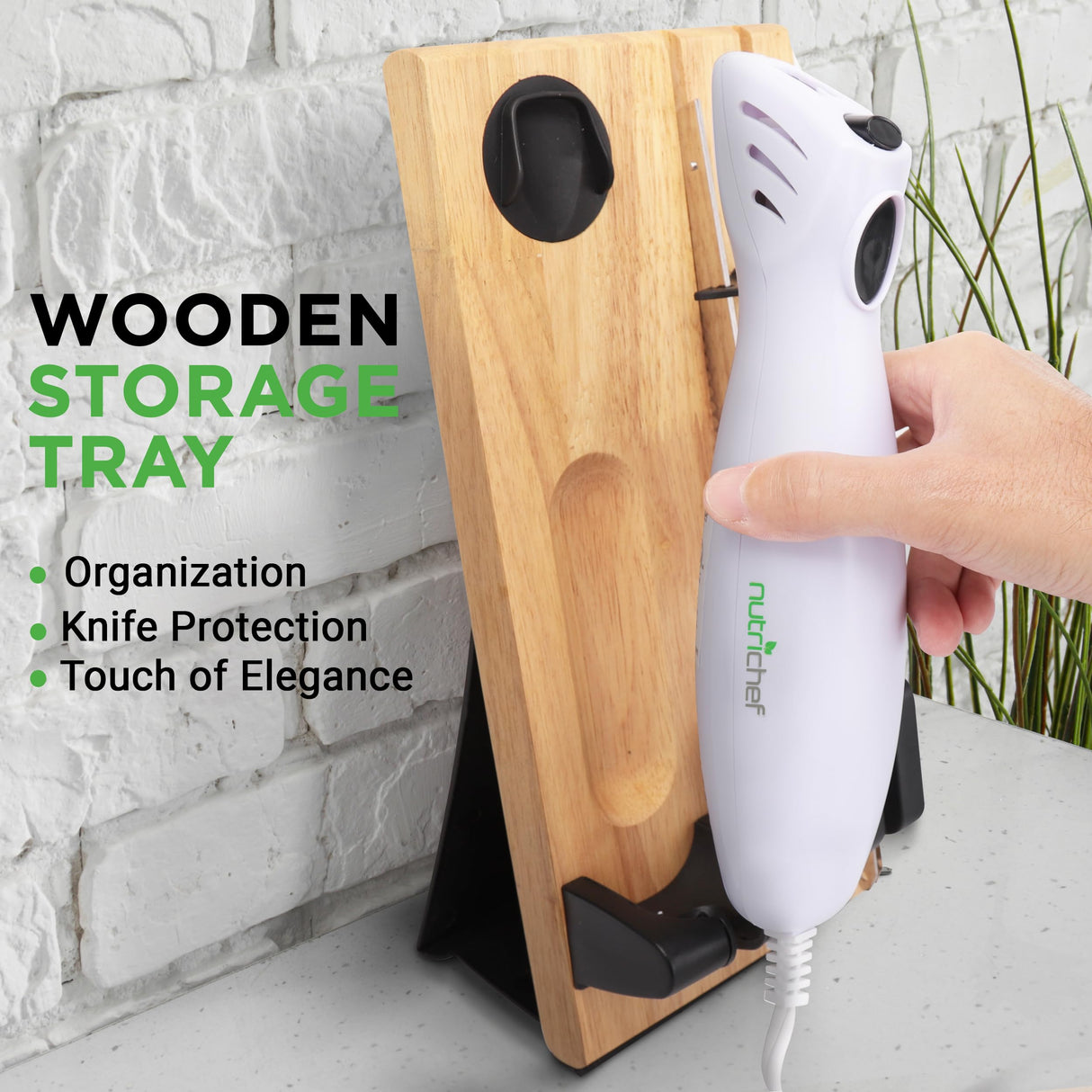 NutriChef Electric Carving Turkey Slicer Kitchen Knife | For Thanksgiving | Portable Electrical Food Cutter Knife Set with Carving Blades & Wood Carving Stand | Cuts Meat, Bread, Cheese & Fruit NutriChef