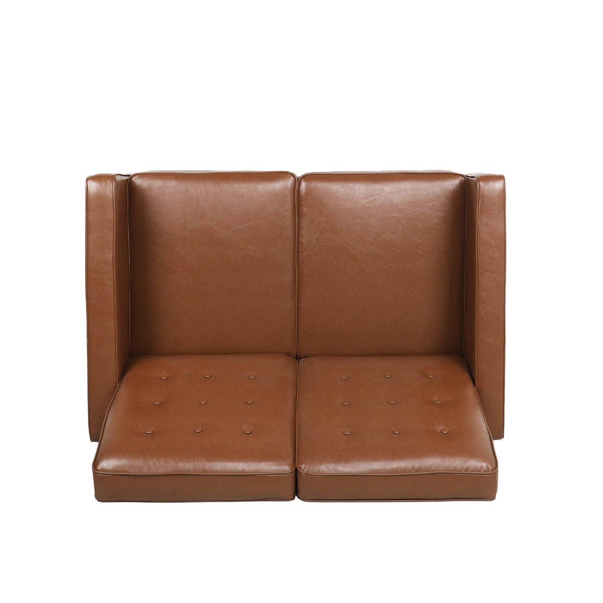 Christopher Knight Home Denison Tufted Loveseat Pushback Recliner - Faux Leather - Cognac Brown/Dark Espresso Christopher Knight Home