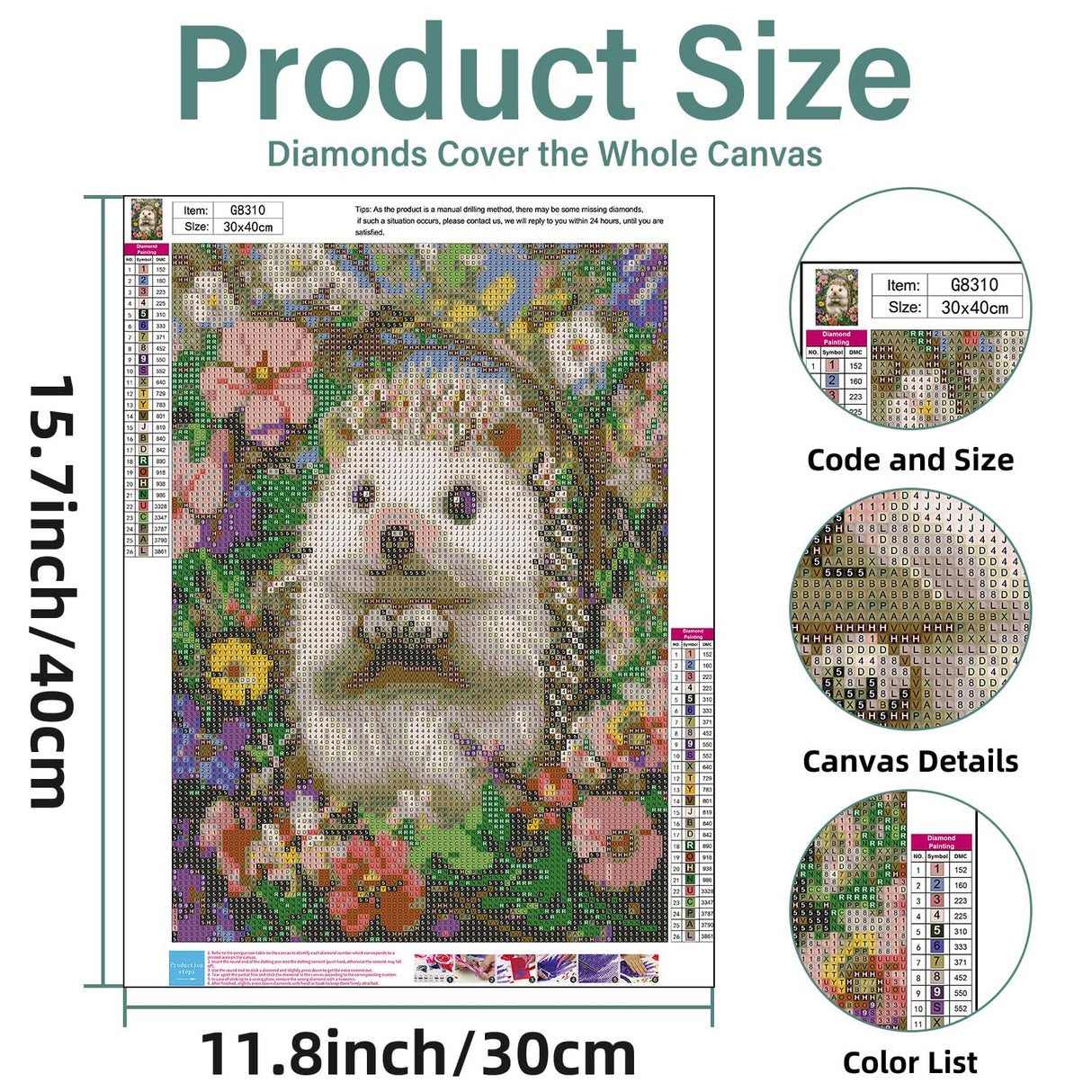 Aestalrcus Hedgehog Diamond Painting Kits for Adults, Animal Diamond Art Kits for Adults, 5D Gem Art and Crafts for Gift Home Wall Decor 12x16 Inch Aestalrcus