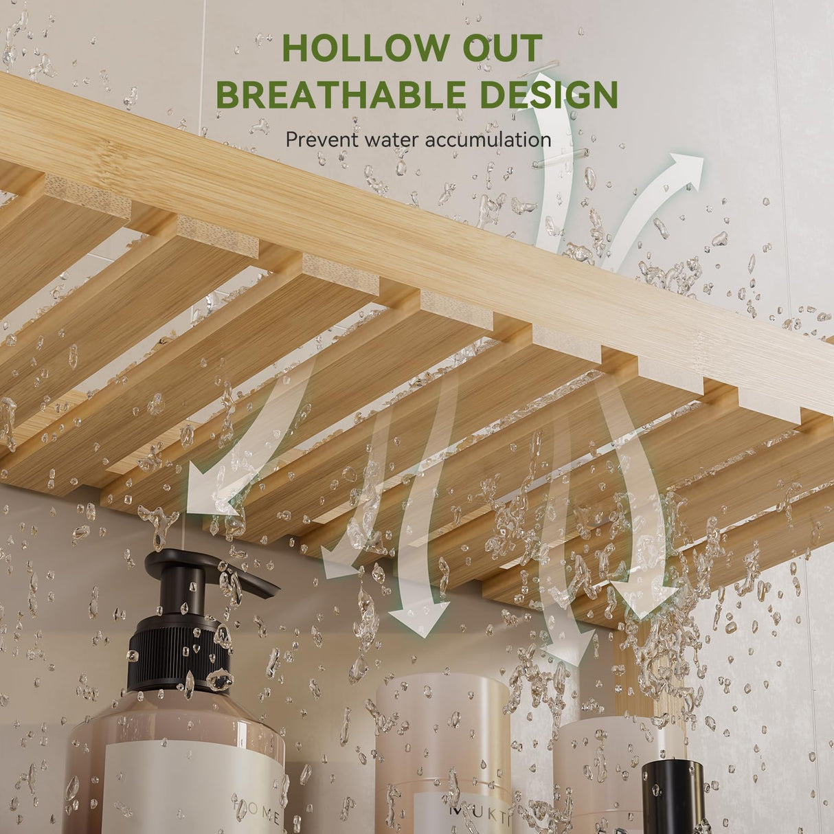 AmazerBath Bamboo Over The Toilet Storage Shelf - 2-Tier Bathroom Organizers and Storage Shelves, 2 in 1 Dual Stable Above Over Toilet Bamboo Shelf Home Storages Rack for Small Bathroom, Space Saver AmazerBath