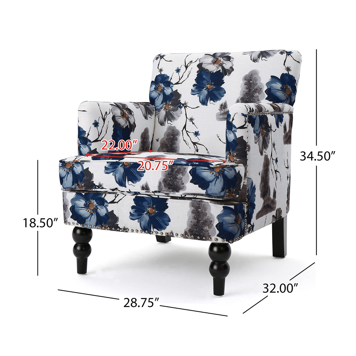 Christopher Knight Home Boaz Fabric Club Chair - Floral Print Christopher Knight Home