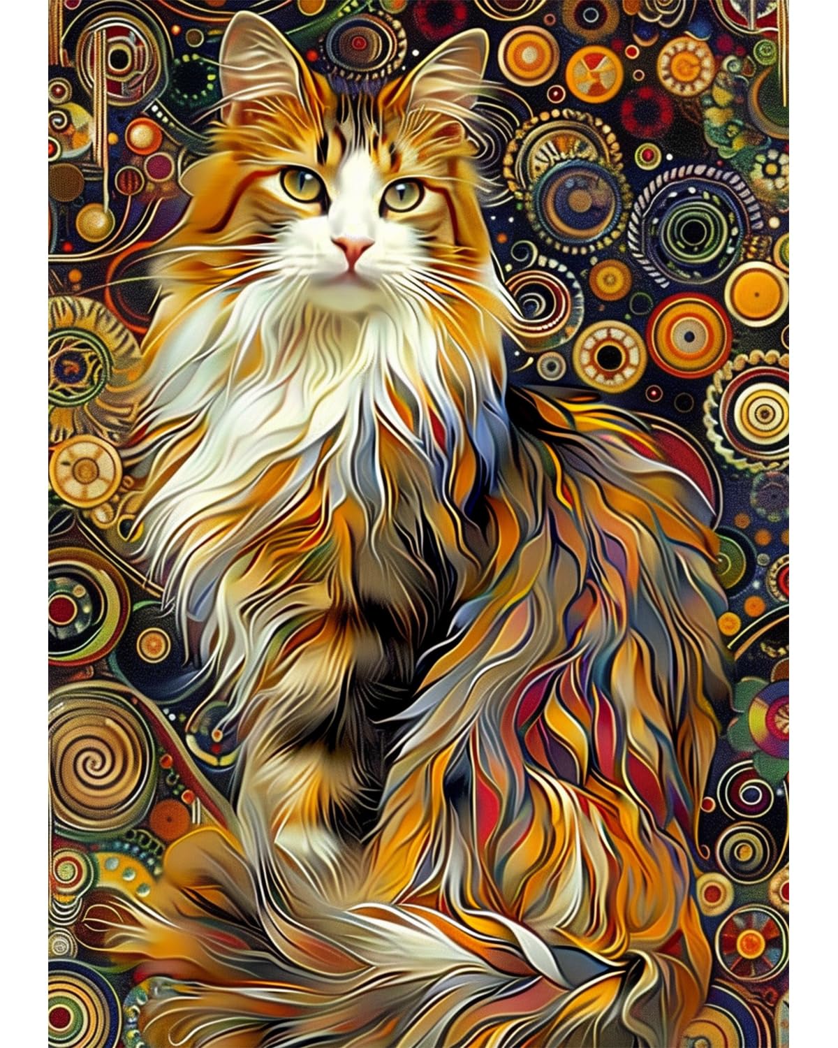 Animal Cat Diamond Art Kits for Adults, Easy Crafts 5D Diamond Painting Dot Kit for Adult Beginners, Animals Cat DIY Round Dots Full Drill Diamonds Paintings Arts for Home Wall Decor Gifts 12X16 Inch Luckyrichrui