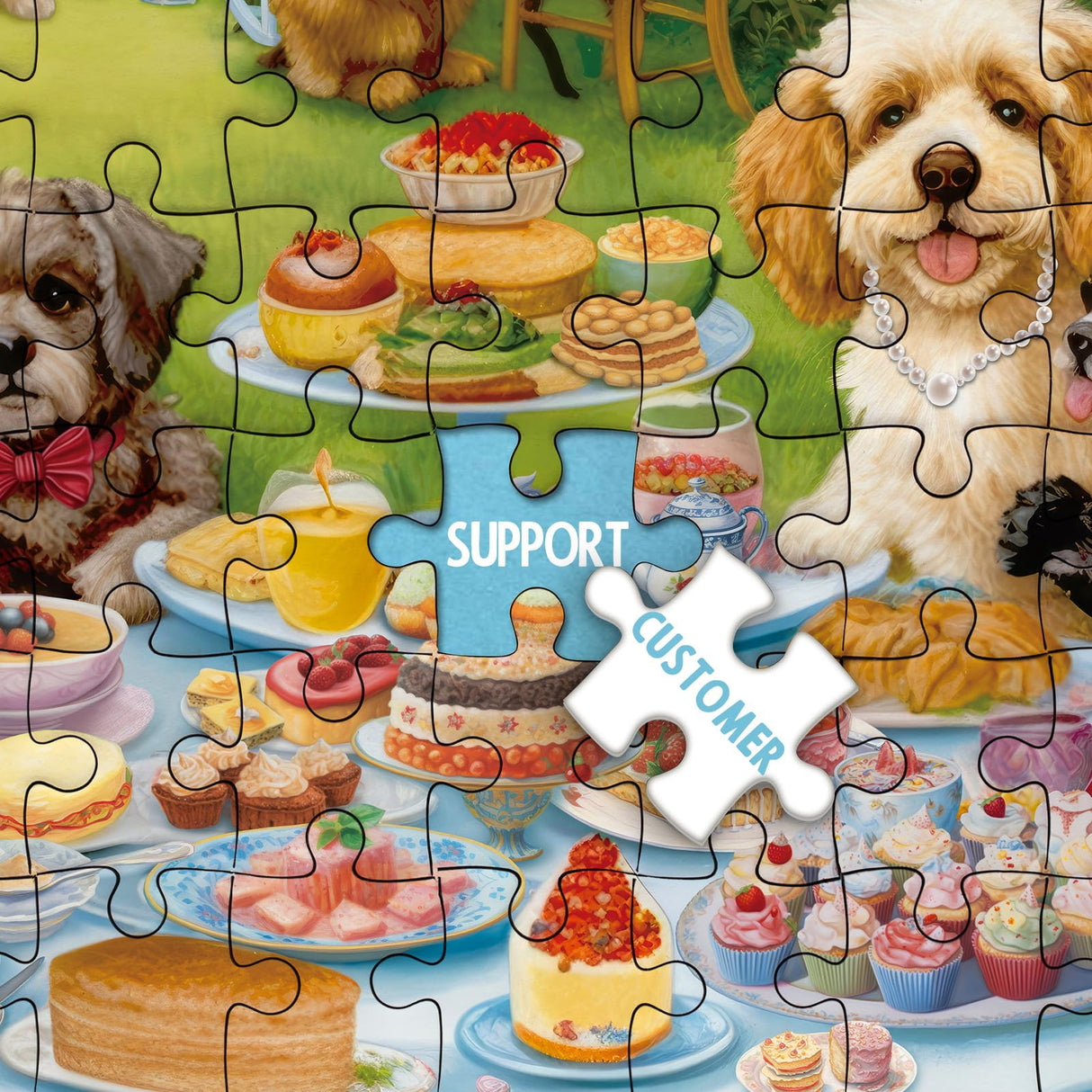Funny Dog Puzzles for Adults, Dog Jigsaw Puzzle 1000 Piece, Picnic Puppy Food Puzzles (19.7 * 27.6 inches) IdeaBazar