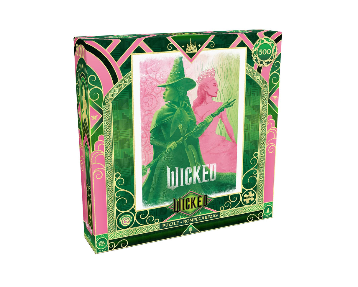 Buffalo Games - Wicked - Pink Goes Good with Green - 500 Piece Jigsaw Puzzle for Adults -Challenging Puzzle Perfect for Game Nights - Finished Size is 21.25 x 15.00 Buffalo Games