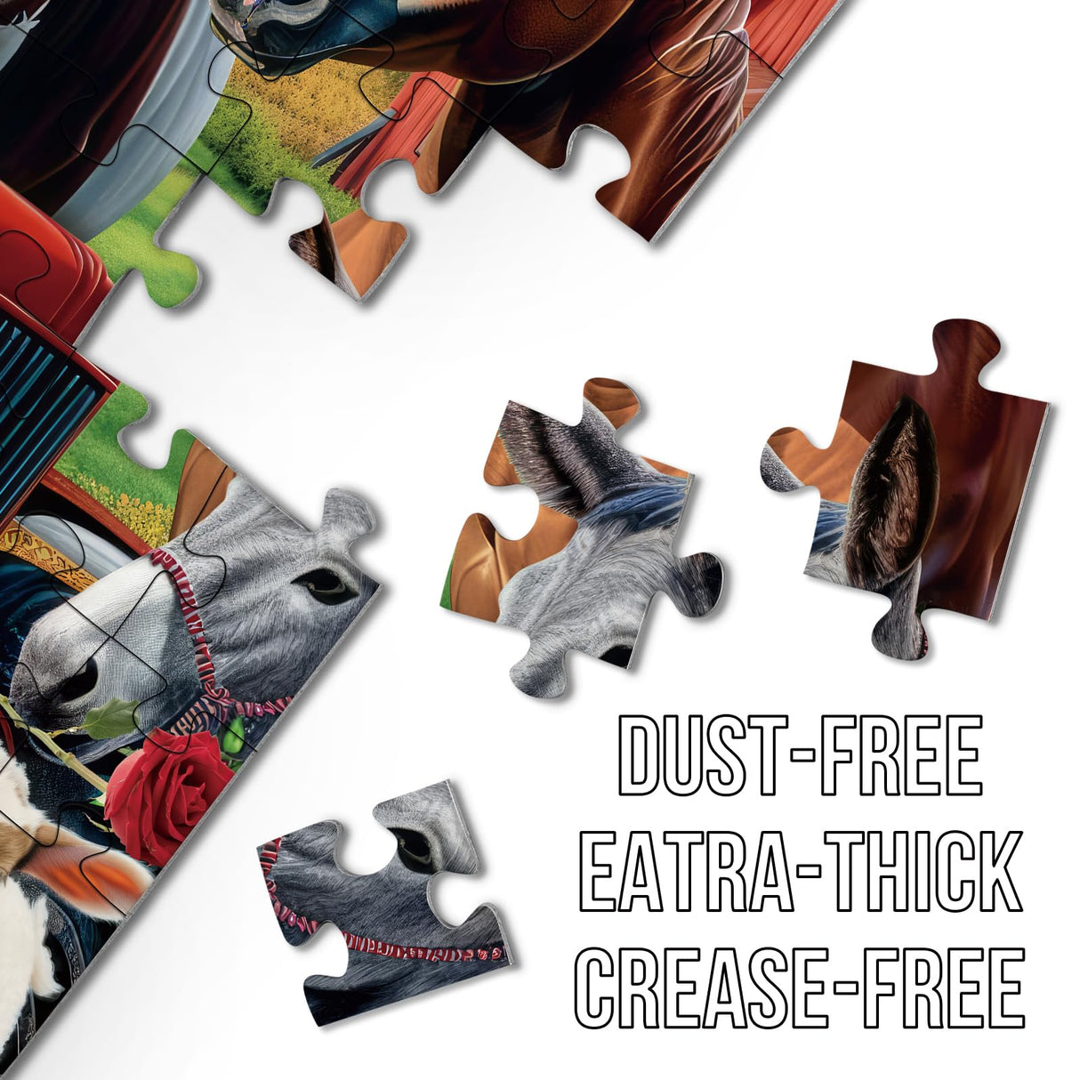 Funny Farm Puzzle Fall Puzzles 1000 Pieces for Adults, Autumn Animal Jigsaw Puzzles Dog, Fantasy Colorful Jigsaw Puzzle Family Collage Puzzles for Challenging BBOLDIN