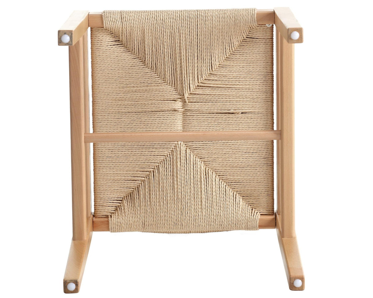 Mid Century Modern Rattan Dining Chairs Set of 2, Natural Beechwood Kitchen Chairs Farmhouse Woven Dining Room Chairs, Armless Boho Cane Wicker Chair Wooden Dining Chairs with Weave Hemp Seat and Back LIVINOVA