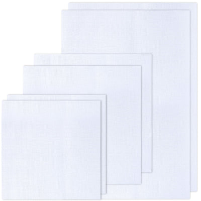 MIDELONG 6 PCS Aida Cloth 14 Count Cross Stitch Fabric, 3 Sizes White Classic Reserve Cross Stitch Aida Cloth for Home DIY Handmade Needlework Craft Embroidery Decoration