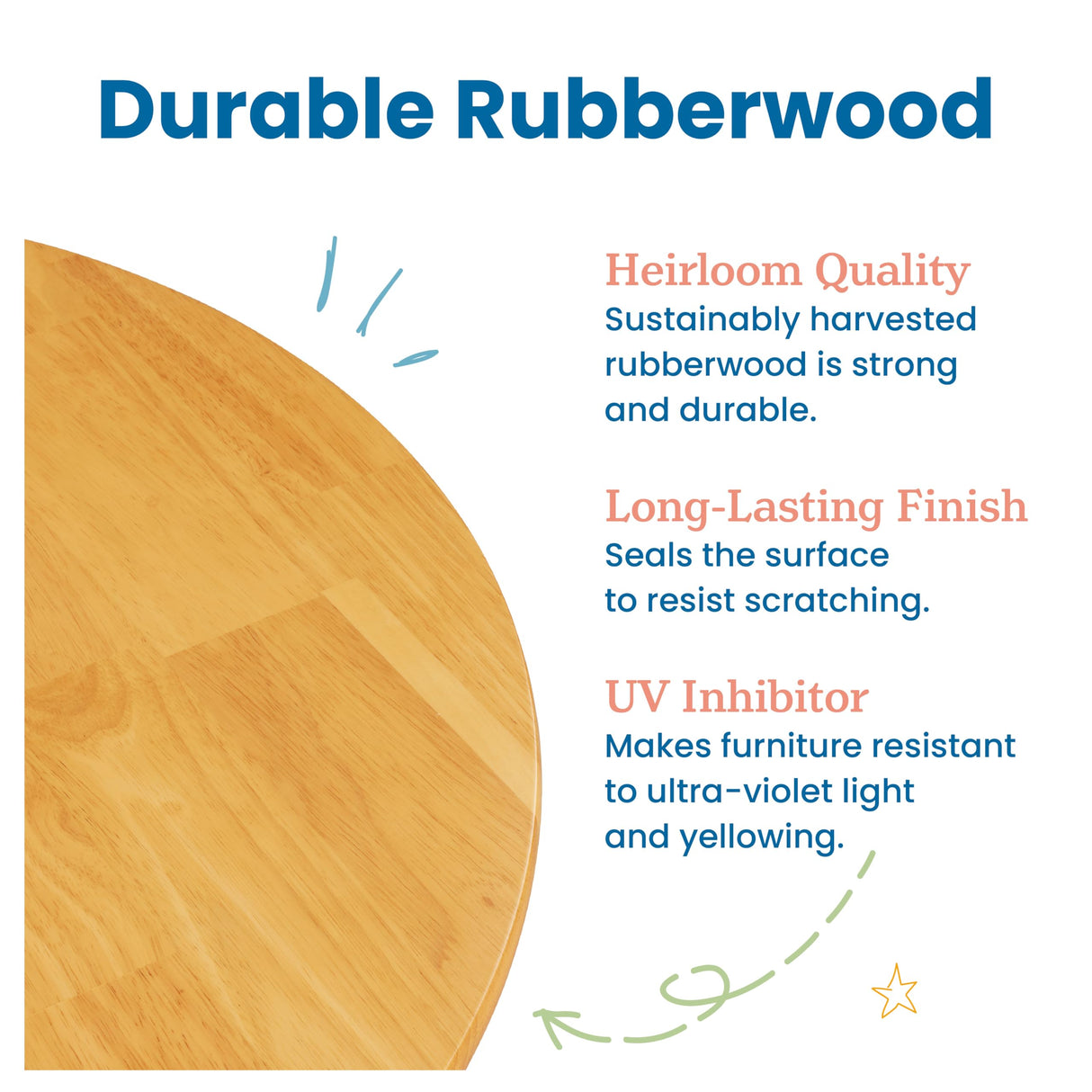 ECR4Kids 24in x 48in Rectangular Hardwood Table with 22in Legs, Kids Furniture, Honey ECR4Kids