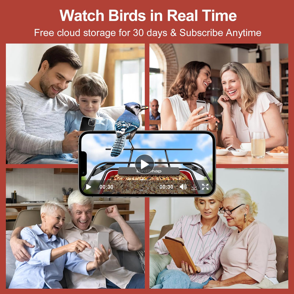 birdsnap® APS - Metal Bird Feeder with Camera Solar Panel 32GB Card, AI Identify 10000+ Birds Camera Feeder, 2K HD Live View Auto Record Bird Video, Ideal Xmas Gift for Bird Lovers birdsnap