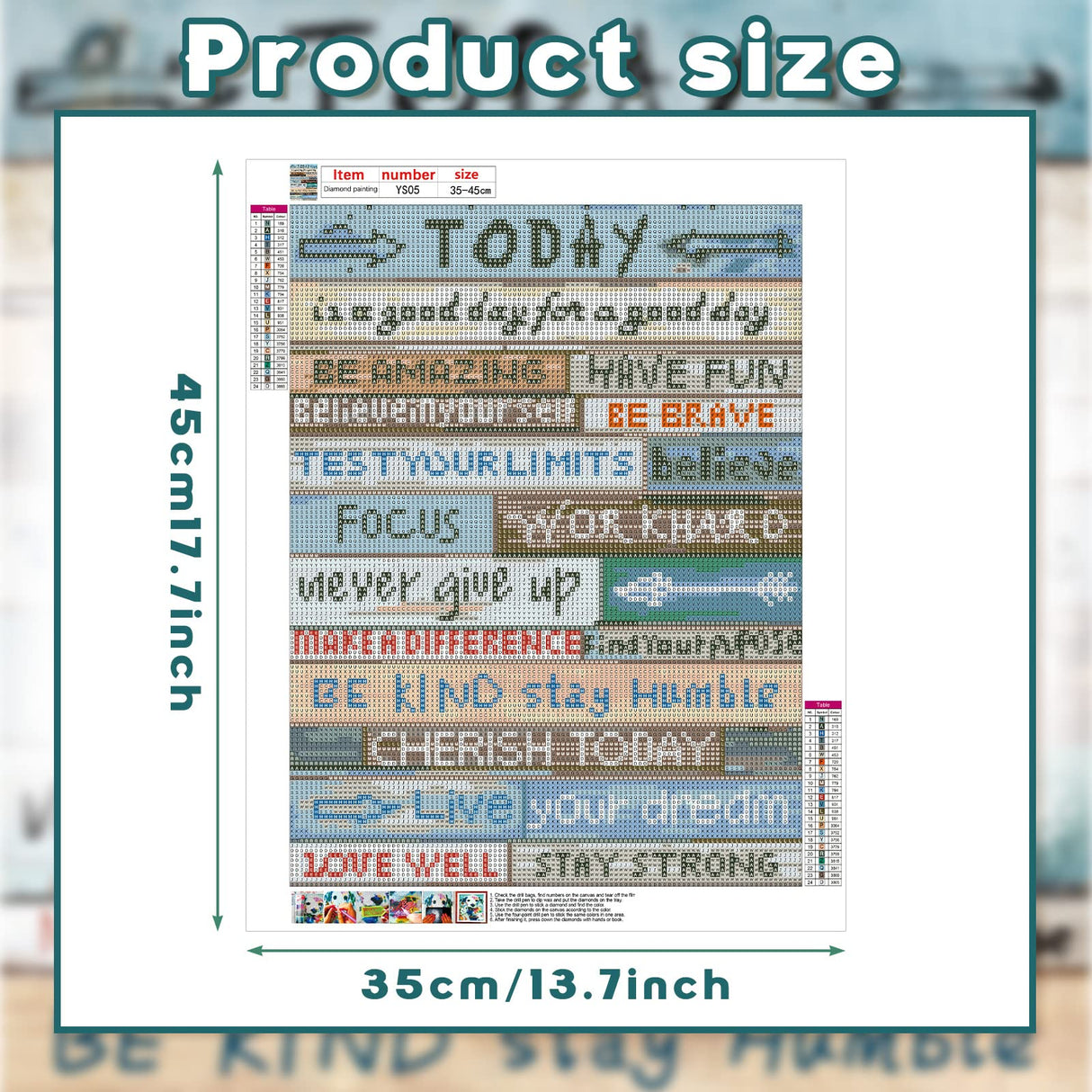 Minatee Excitation Language Inspirational Diamond Art Painting Kits for Adults 5D DIY Kits Diamond Art Painting Crafts for Adults Beginner Home Wall, 14 x 18 Inch Minatee