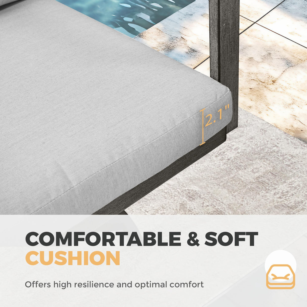 HAPPATIO 5-Piece Patio Outdoor Dining Set - All Aluminum Outdoor Patio Table and Chairs Set for 4 Includes 1 Square Dining Table and 4 Dining Chairs, Patio Outdoor Dining Set for Lawn or Garden HAPPATIO