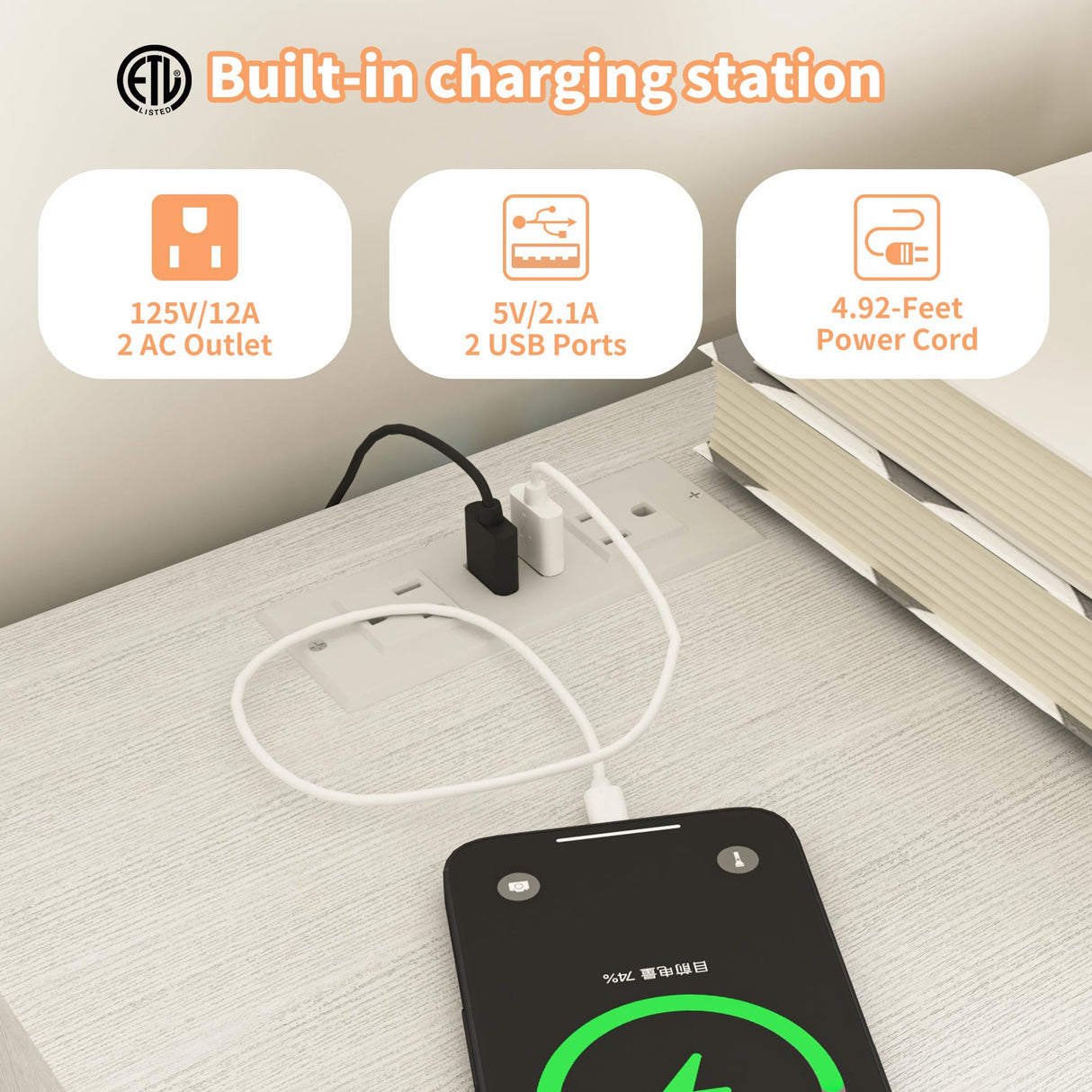 Vibe & Dine 9 Drawer Dresser with LED Lights and Charging Station, Modern Chest of Drawers Closet Organizer, Wood Wide Storage Dresser for Bedroom, Living Room Vibe & Dine