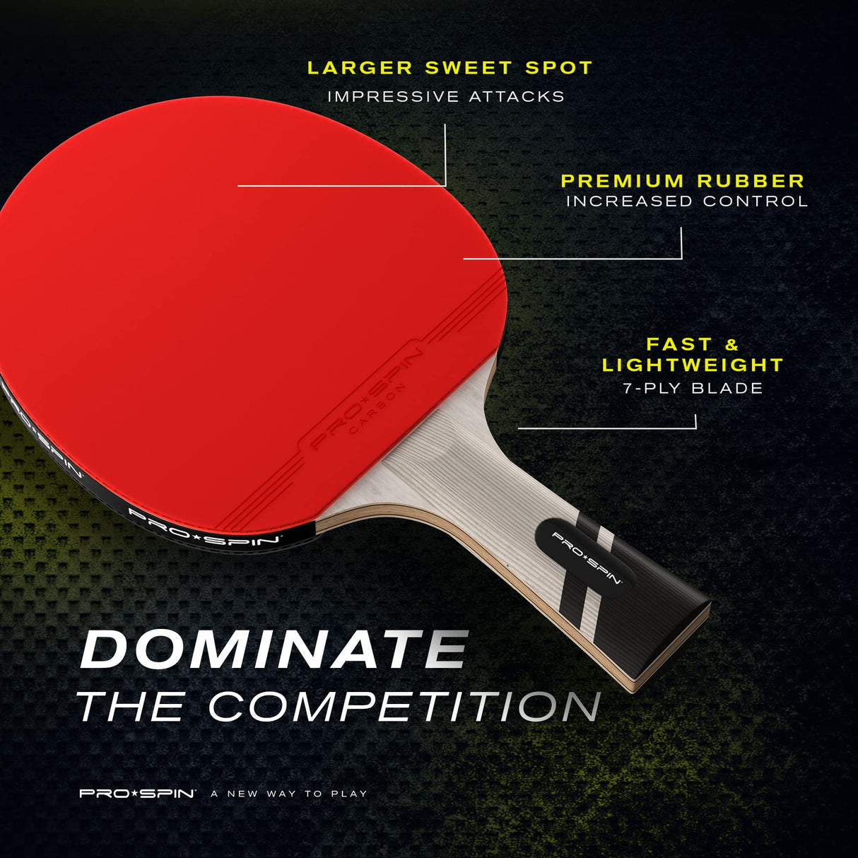 PRO SPIN Ping Pong Paddles - Professional Level Table Tennis Rackets with Carbon Fiber for Superior Control | 7-Ply Blade, Premium Rubber, 2.0mm Sponge | Includes Protector Case (Red (2-Pack)) PRO SPIN