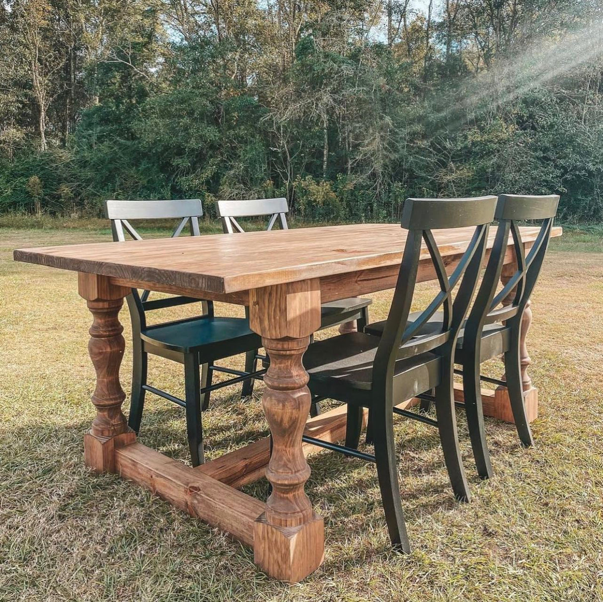CAROLINA LEG CO. Monastery Farmhouse Dining Table Legs - Handmade in USA - Unfinished - DIY Furniture - Turned Legs - Set of 4 - Dimensions: 5" x 29" CAROLINA LEG CO.