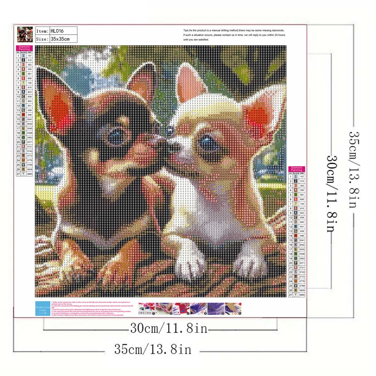 Animals Diamond Art Kits for Adults,Chihuahuas Dog 5D Diamond Painting kit for Beginner,DIY Full Round Drill Diamond Gem Art Crafts for and Home Wall Decoration 13.8 x 13.8 inch GEMFAMILY