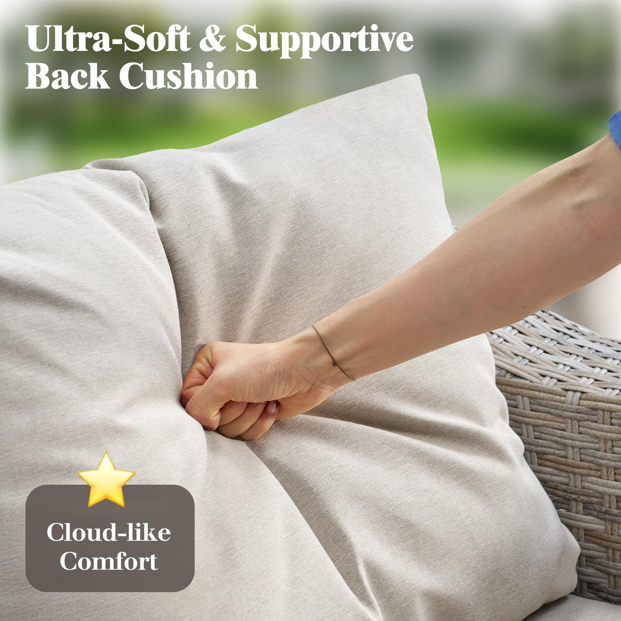 LUXOAK 9-Piece Wicker Patio Furniture Set with Swivel Rocking Chairs, Curved Sectional Sofa with Storage Table, All-Weather Outdoor Conversation Set with 6" Armrests, for Backyard/Garden/Deck LUXOAK