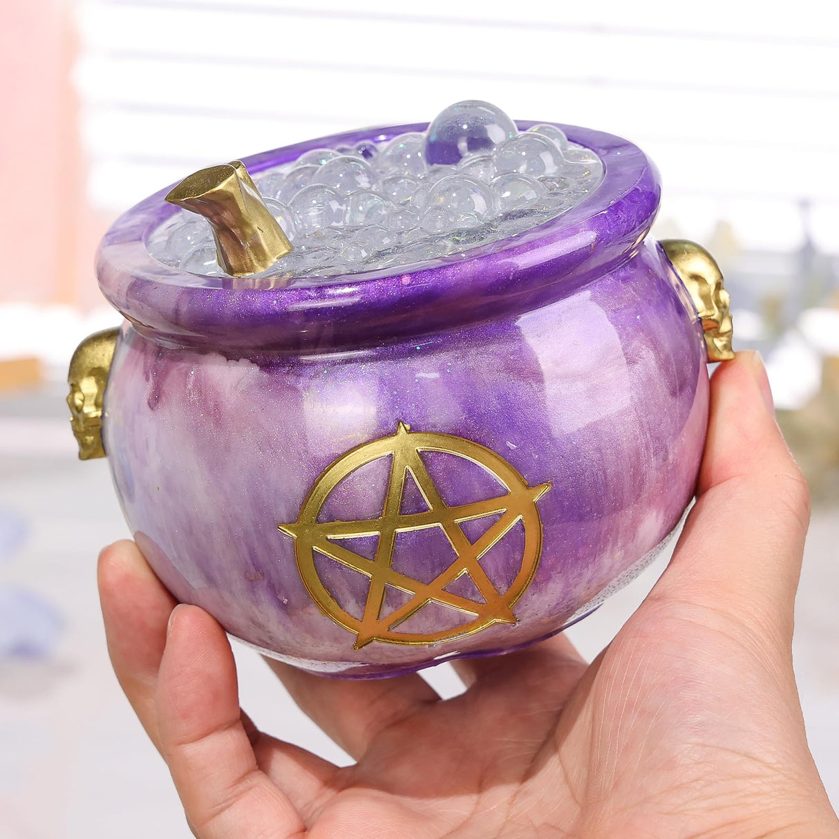 LET’S Resin Witch Cauldron Resin Mold, Halloween Resin Molds, 3D Jar Resin Molds Silicone 4.7'' Width, Large Jar Molds for Epoxy Resin Casting Craft, Storage Box,Candy Container,Candle Holder LET'S RESIN