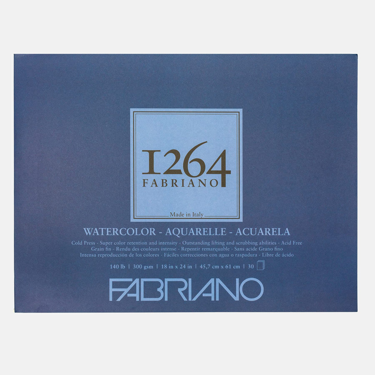 Fabriano 1264 Watercolor Pad, 18 x 24, Bright White Fabriano