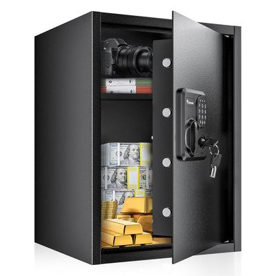 Bonsaii 1.8 Cubic Feet Security Home Safe with Digital Keypad, Security Box for Jewelry, Cash, Guns | Document Safe (14.2"x12.99"x19.7")