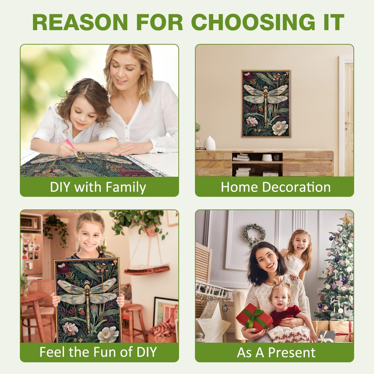 MEIYUDA Dragonfly Diamond Art Kits for Adults, 5D Easy Flowers Diamond Painting Kits for Beginners, Abstract DIY Round Full Drill Crystal Craft Kits for Home Walls Decor and Presents 12x16inch MEIYUDA