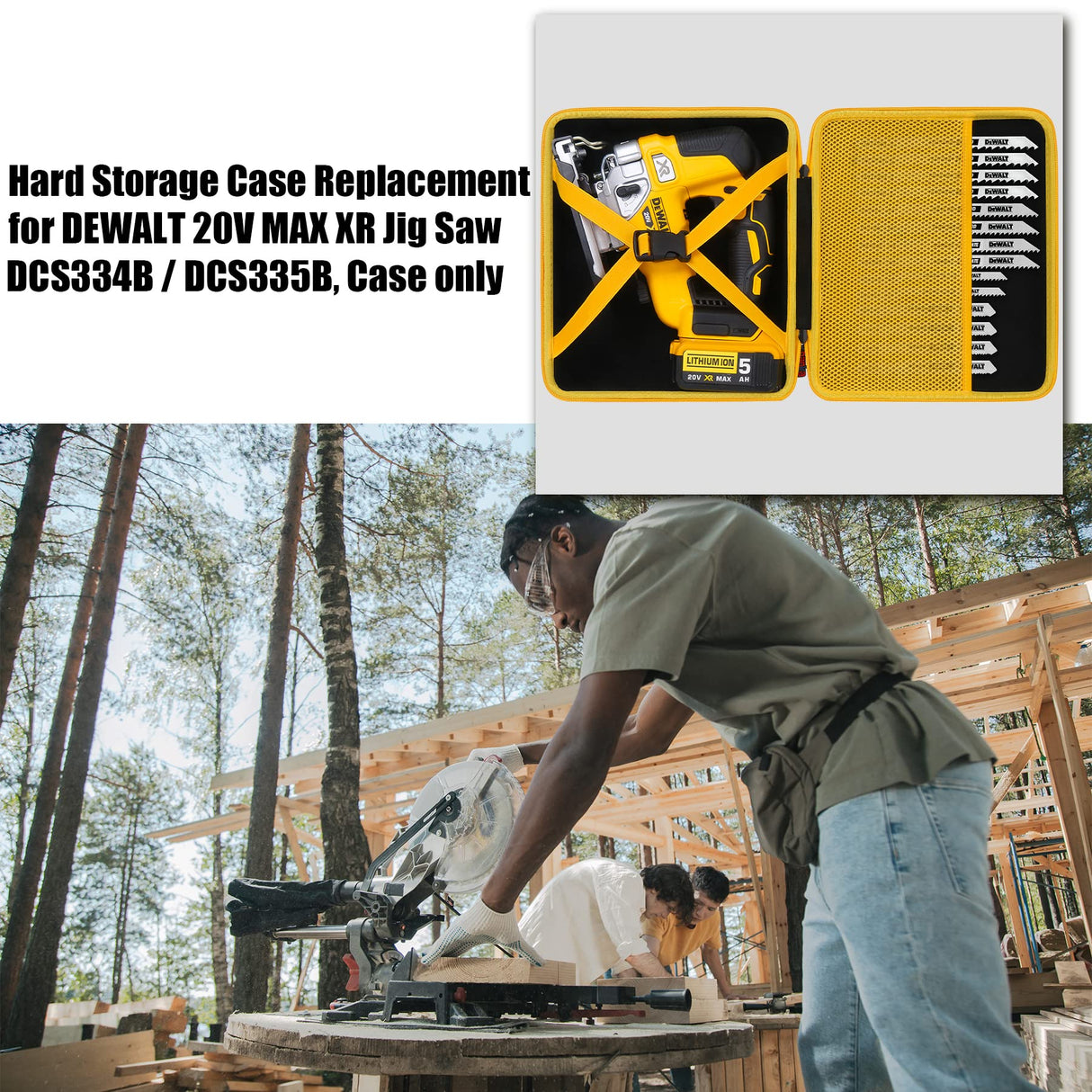 Khanka Hard Storage Case Replacement for DEWALT 20V MAX XR Jig Saw DCS334B / DCS335B, Case only khanka