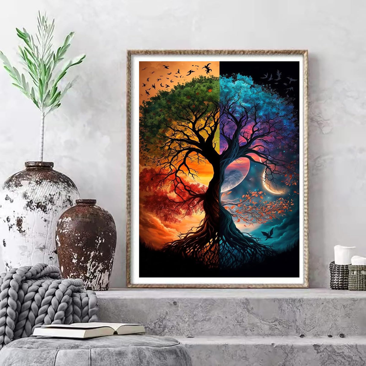 Tree of Life Dimond Art Paintings Kits for Adults Beginner, Diamond Painting Kits for Adults, 5D Adult Diamond art Paint by Diamonds, DIY Full Drill Diamond Painting Home Wall Decor 12x16 inch A8MENX0