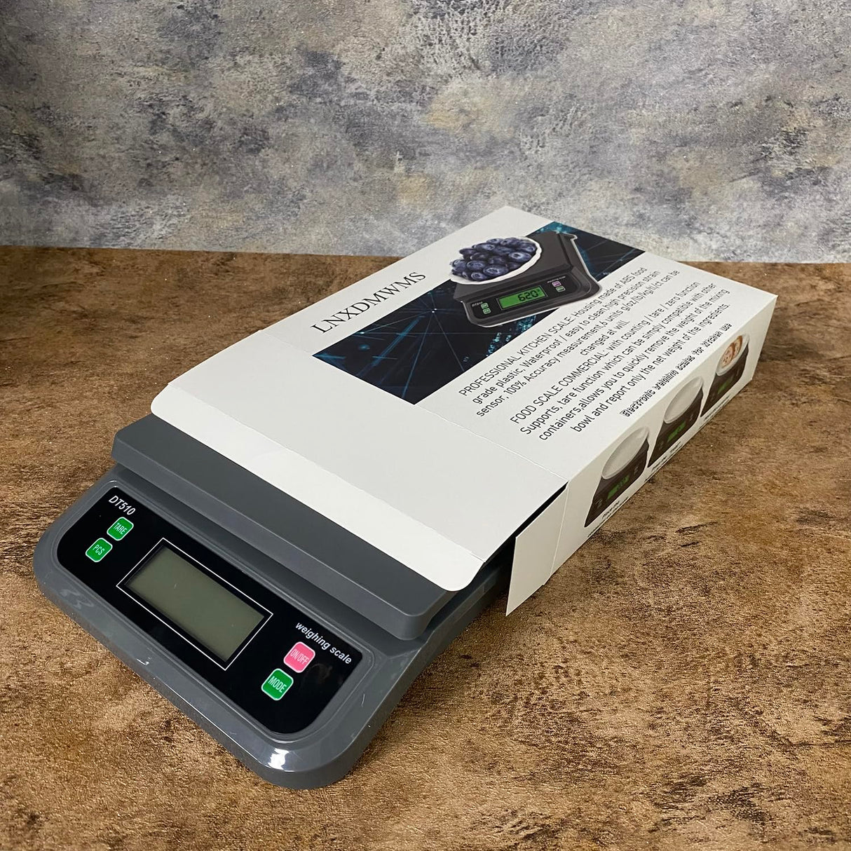 66LB 30kg Large Digital Kitchen Scale Food Scale for Baking Cooking Bread Meat Scales with Tare and Prep Counting LCD Display with Adapter, 6 Unit (Grey, 30kg) LNXDMWMS