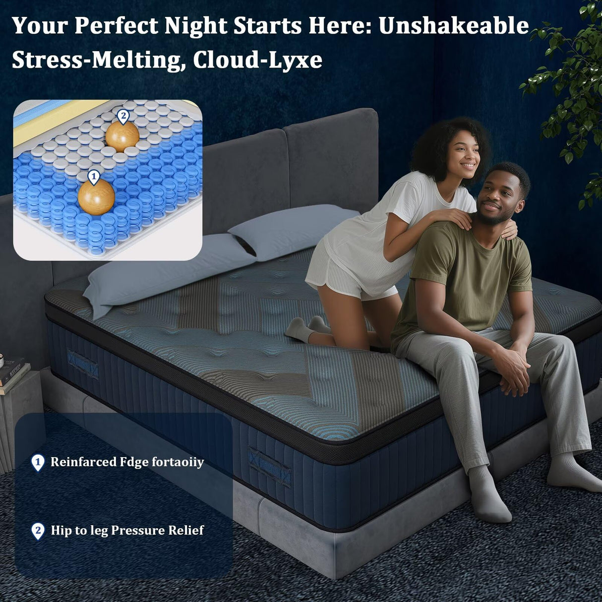 12 Inch Twin Size Mattress in a Box, Medium Firm Hybrid with Lumbar Foam and Zoned Pocket Springs for Pressure Relief and Edge Support Generic