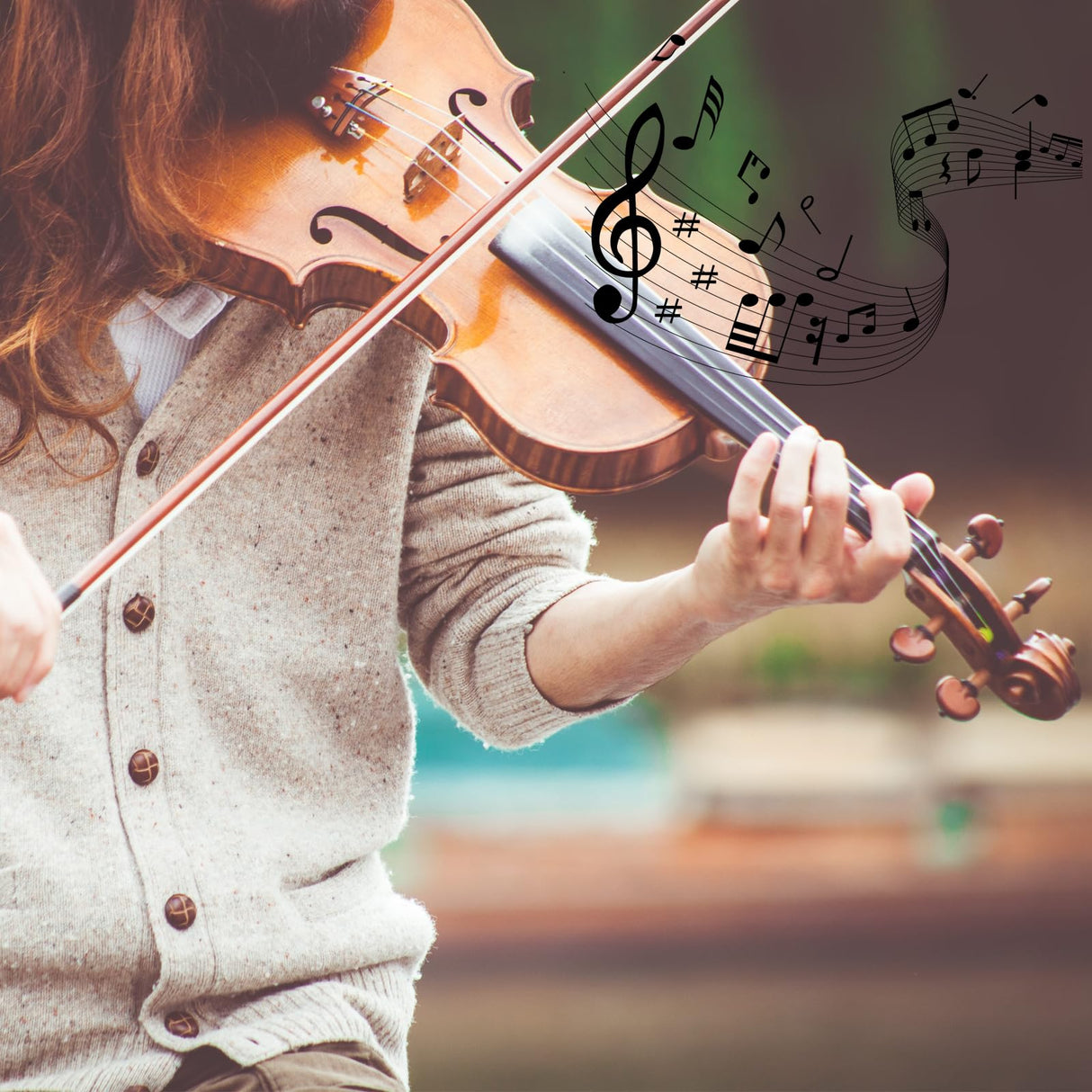 Violin for Beginners, Natural Acoustic 4/4 Violin for Adult Violin DIY Accessories Musical Instruments for Present, Full Sized 4/4 Violin (Not Included Bow) Focefec