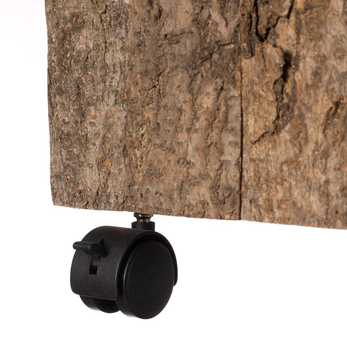 Vintiquewise Accent Decorative Natural Wooden Square Stump Stool, with Wheels for Indoor and Outdoor Vintiquewise