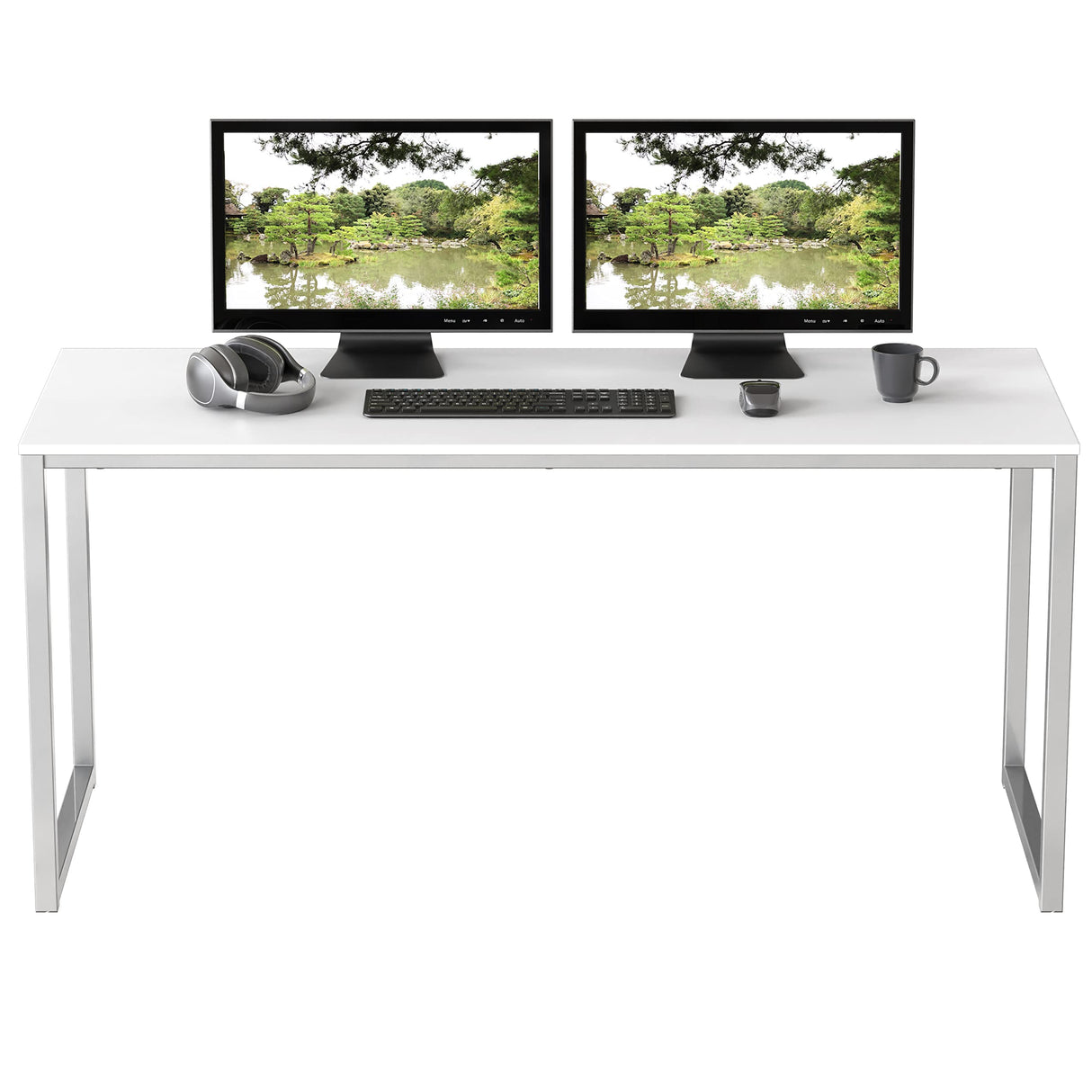 SHW Home Office 48-Inch Computer Desk, 24" Deep, White SHW