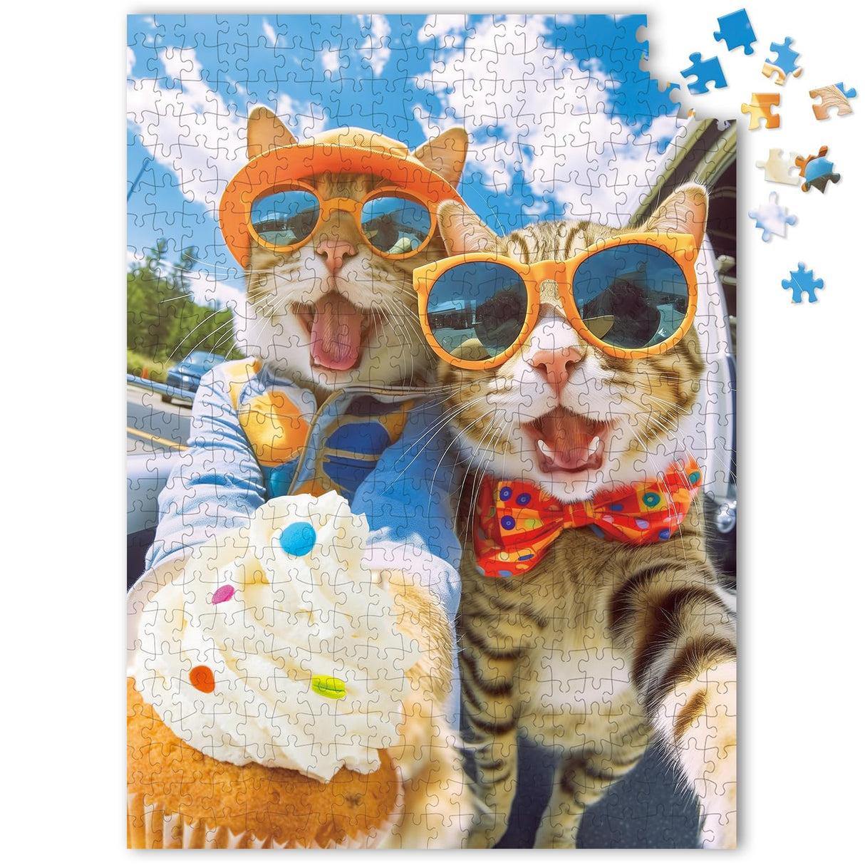 500 Pieces Jigsaw Puzzles for Adults and Teens and Kids Family Happy Gift Idea Cats Selfie (Cats' Selfie) fishwisdom