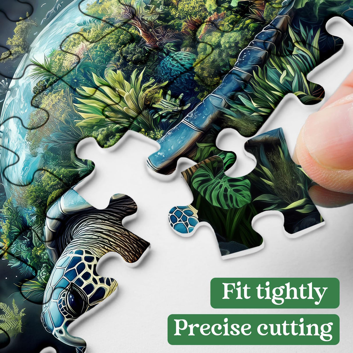 Sea Turtle Puzzles for Adults 1000 Pieces, Earth Turtles Forest Jigsaw Puzzles, Fantasy Nature Plant Animals Puzzle as Home Decor PPuzzling