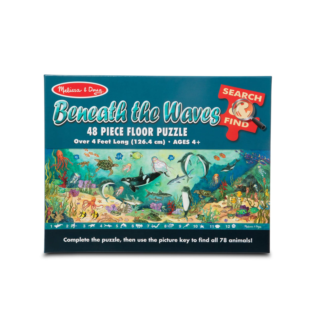 Melissa & Doug Search and Find Beneath the Waves Floor Puzzle (48 pcs, over 4 feet long) - FSC Certified Melissa & Doug