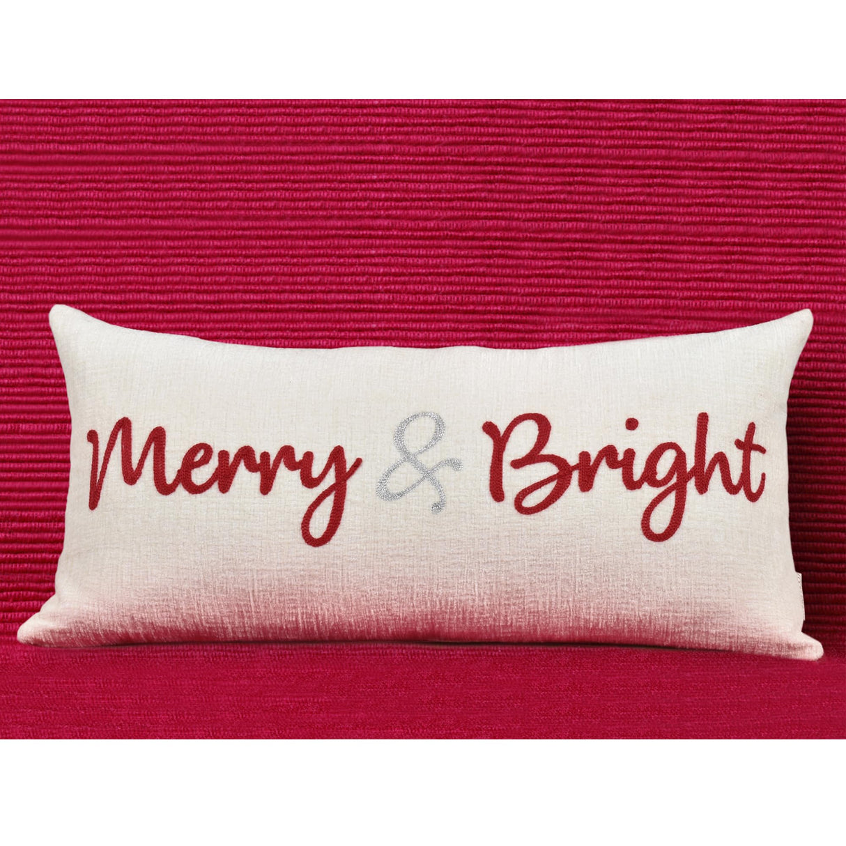 LOOPUINHOM Nice Merry and Bright Christmas Decor Cotton Burlap Decorative Rectangle Throw Lumbar Waist Pillow Case Cushion Cover for Couch Living Room 12X24 inches LOOPUINHOM