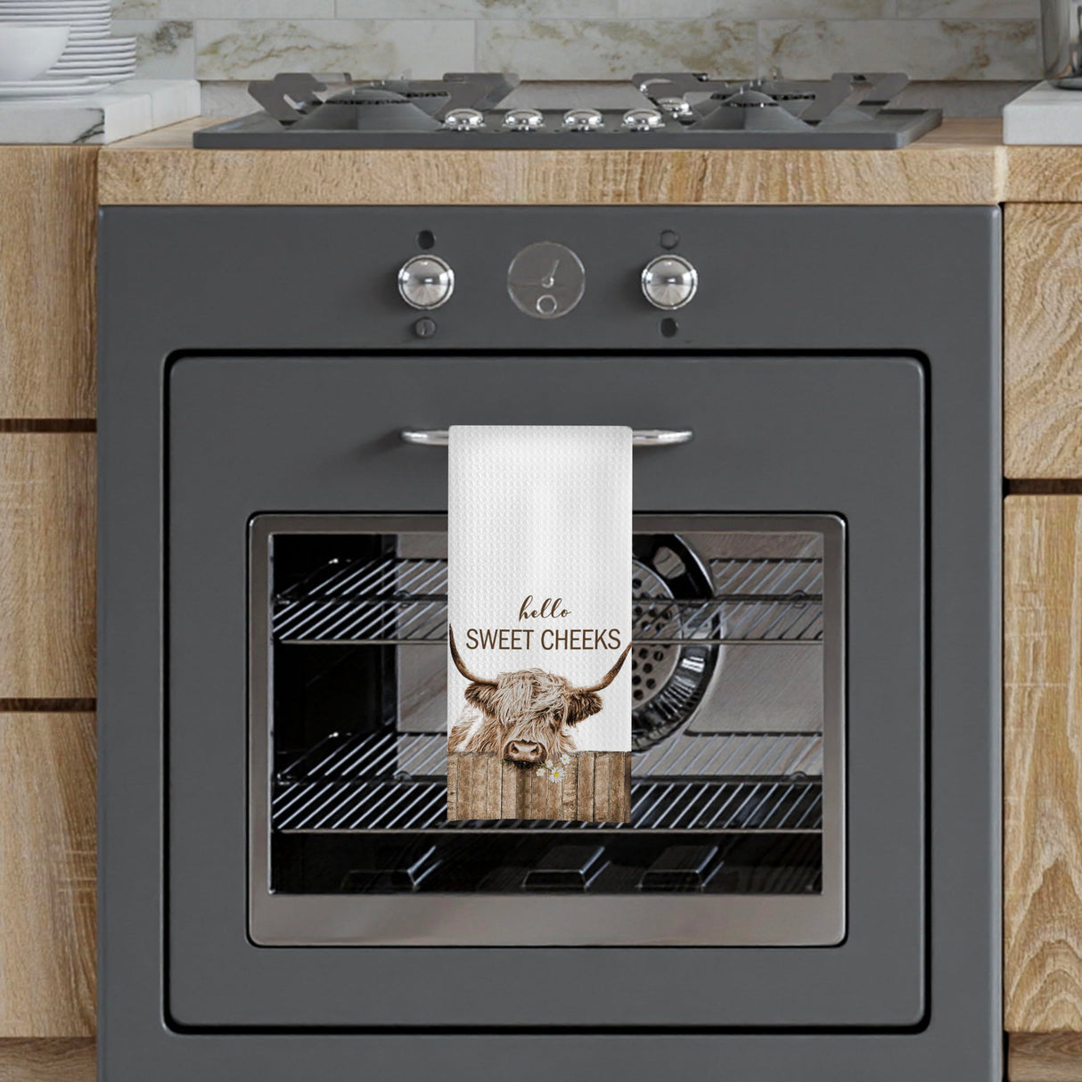 GCFET Highland Cow Bathroom Towels - Farmhouse Cow Decorative Hand Towels 16x24, Funny Bathroom Hand Towels GCFET