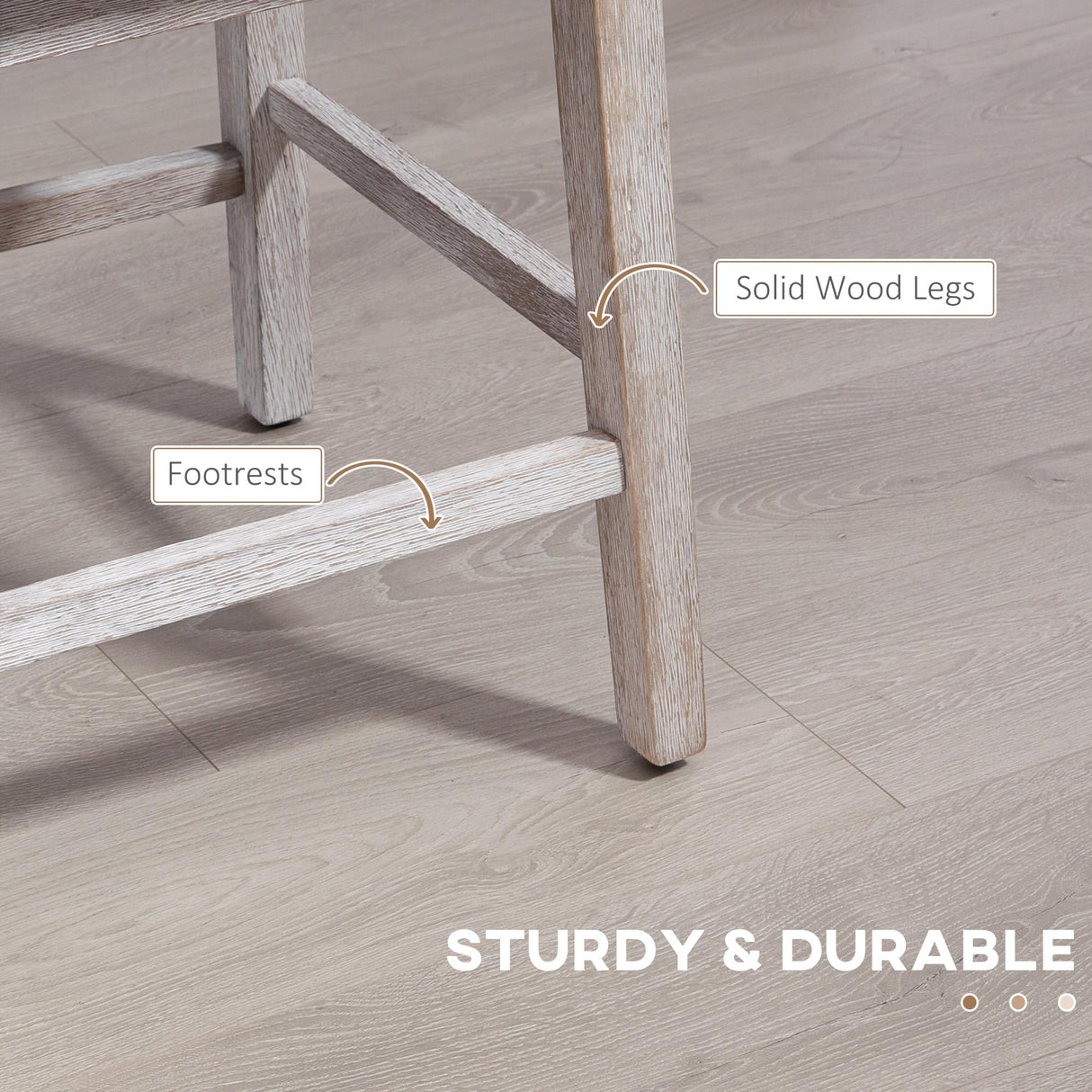 HOMCOM Counter Height Bar Stools Set of 2, 180 Degree Swivel Barstools, 27" Seat Height Bar Chairs with Solid Wood Footrests and Button Tufted Design, Gray HOMCOM