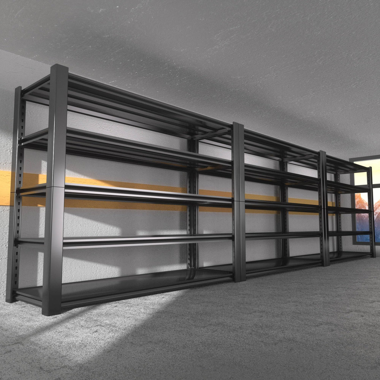 WOZBUD 3000LBS Heavy Duty Garage Shelving Units and Storage, 5 Adjustable Levels, 48″W Metal Shelving for Garage, 72″H Standing Shelf Units, Storage Rack for Garage Organization, 3Pack WOZBUD