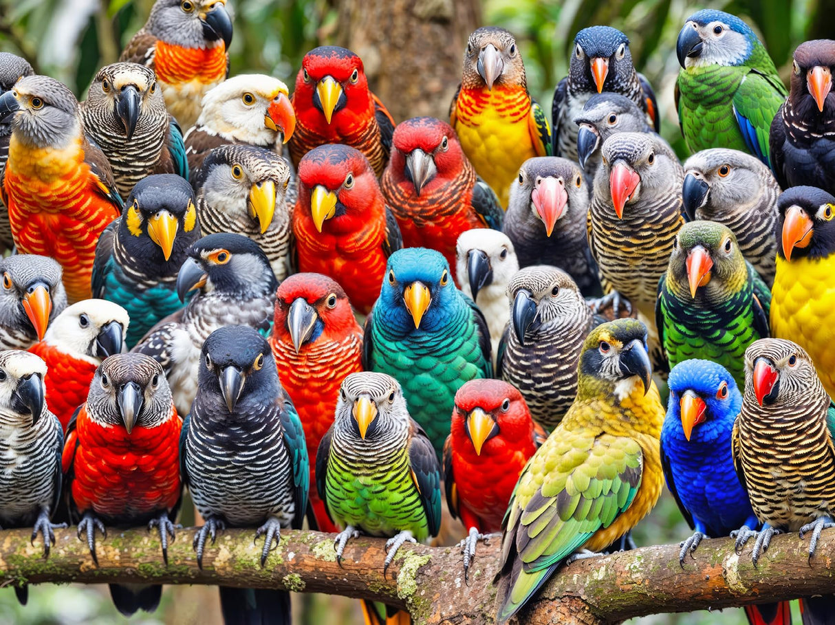 Lucky Puzzles 'Feathered Friends Fiesta' | 500 Piece Jigsaw Puzzle for Adults | Unique Bird Artwork | Best Challenging Puzzles for Cognitive Workout | 18 x 24 Inches | Fun Puzzle for Families LUCKY PUZZLES ESTD 2020