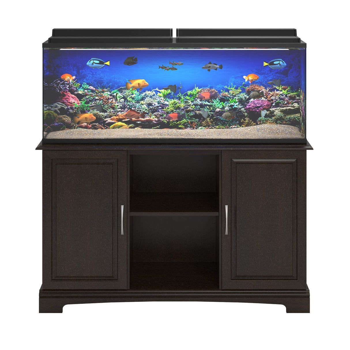 REALROOMS Kai 50-75 Gallon Aquarium or Terrarium Tank Stand, Espresso REALROOMS