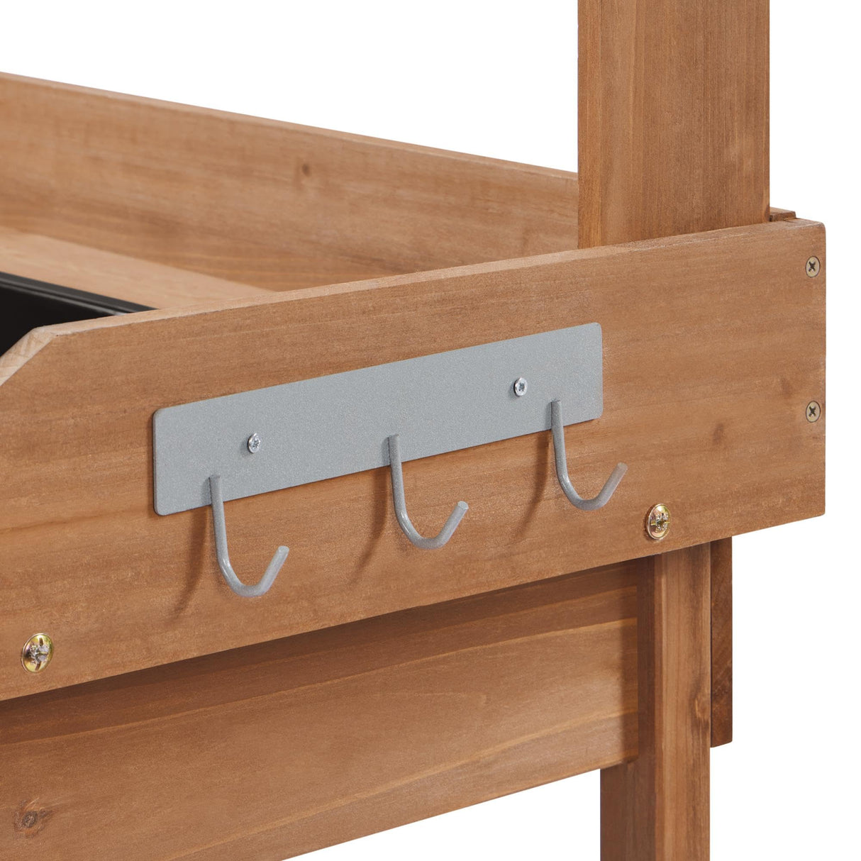 Yaheetech Potting Bench Outdoor Garden Work Bench Station Planting Solid Wood Construction for Horticulture w/Sink Drawer Rack Shelves Brown Yaheetech