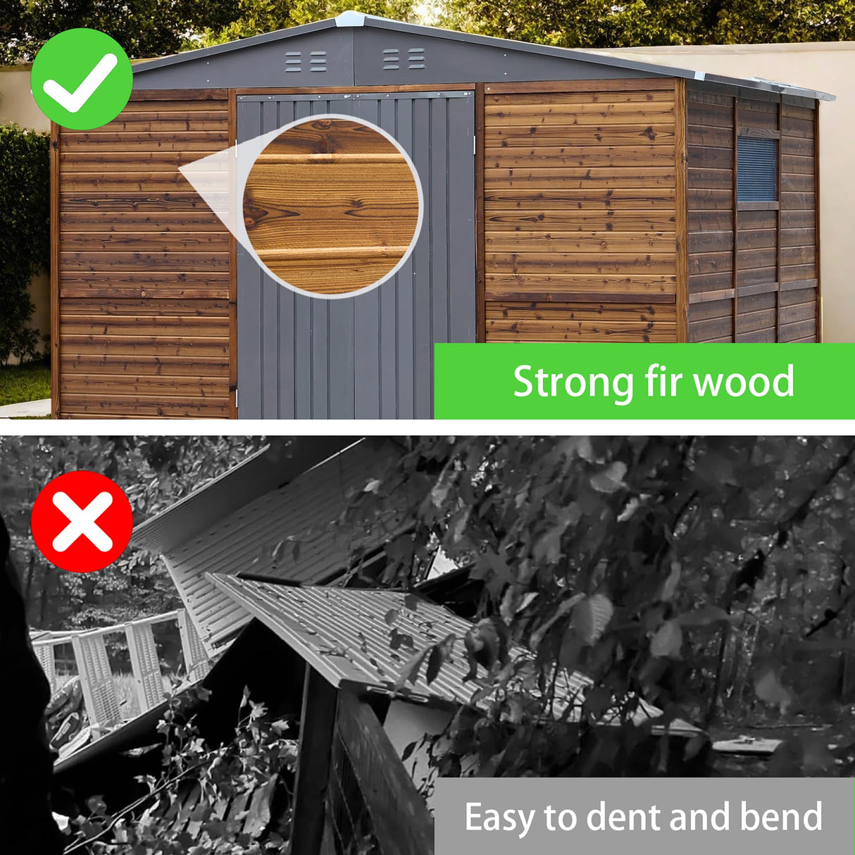 Endark 8x10FT Outdoor Storage Shed with Window, Lockable Sliding Doors & Metal Sloped Roof, Waterproof & Rust-Resistant for Garden, Backyard, Patio, Lawn, for Backyard Tools Storage Endark