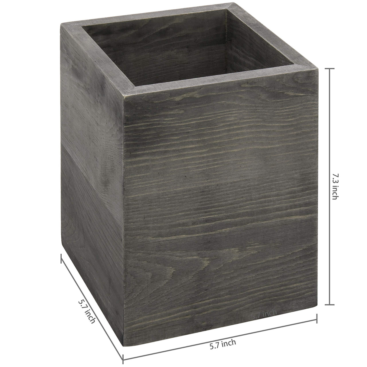 MyGift Vintage Gray Solid Wood Kitchen Countertop Utensil Holder, Cooking Utensil Crock and Flatware Storage Caddy MyGift