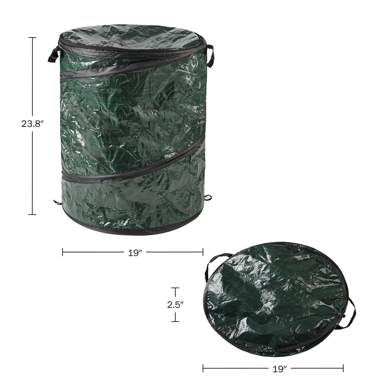 29.5-Gallon Pop Up Outdoor Garbage Can - Collapsible Trash Can for Parties, Yard Waste, or Laundry - Camping Accessories by Wakeman Wakeman