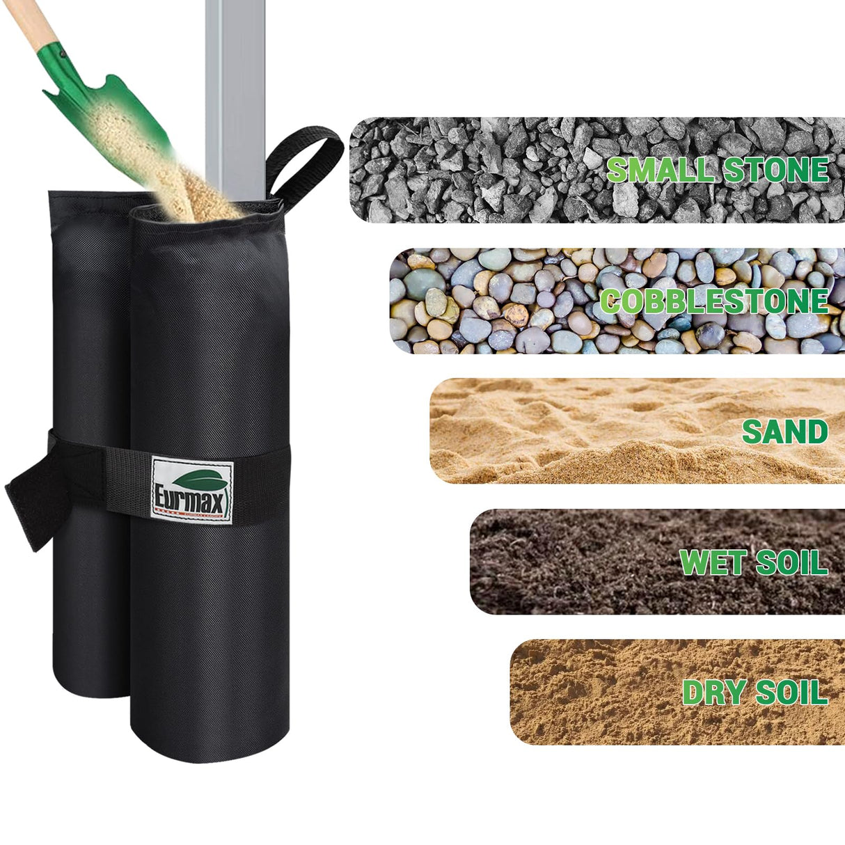 Eurmax USA Weight Bags for Pop up Canopy Outdoor Shelter,Gazebo Instant shelter Leg Canopy Weights, Sand Bags, Set of 4(Black) Eurmax